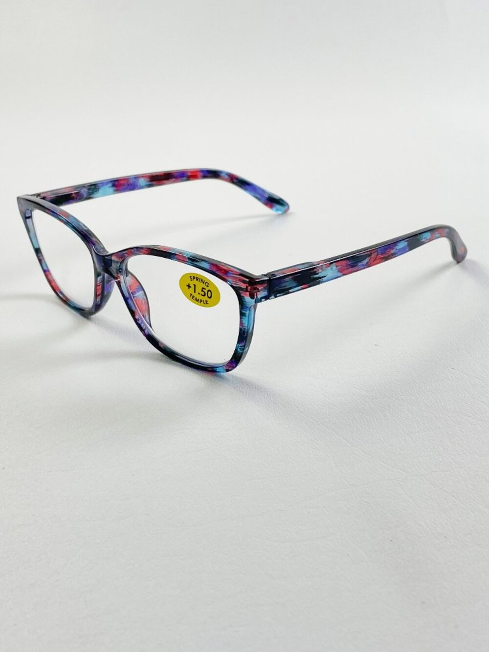 POP Eyewear +1.50 Blue & Red Marble Reading Glasses